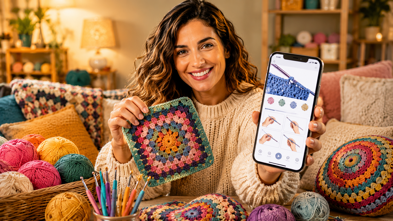 Crochê pelo celular: como o aplicativo Ribblr ajuda a aprender e criar peças lindas